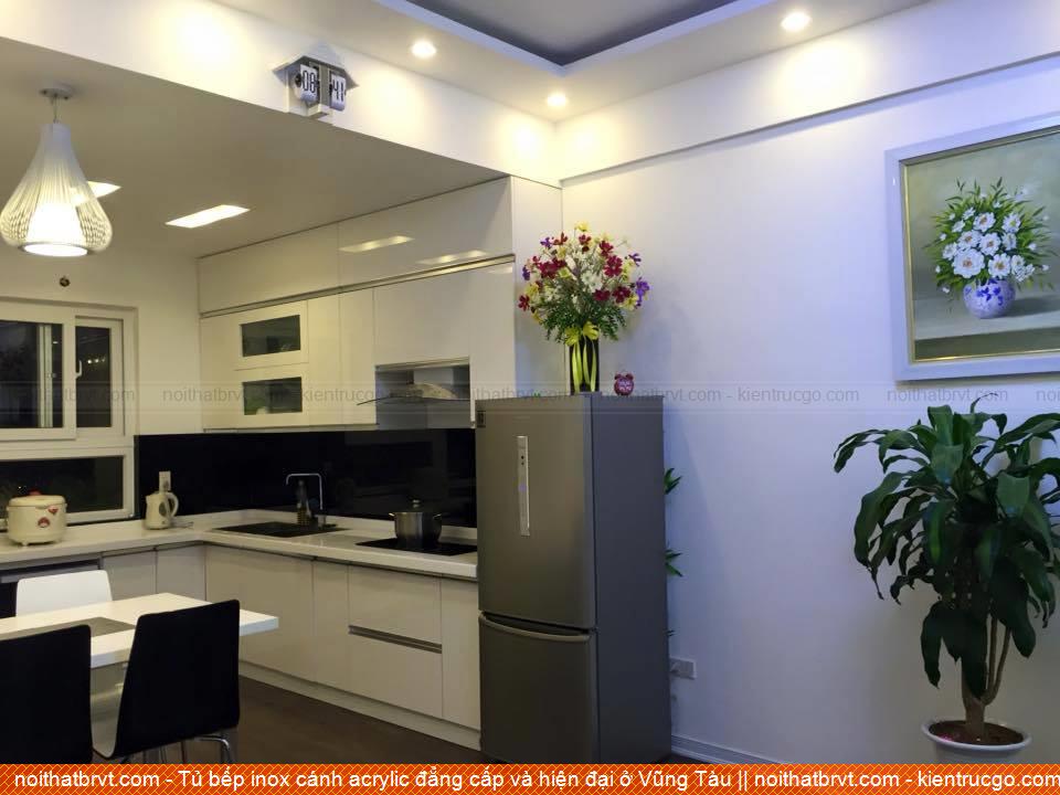 Tủ bếp inox cánh acrylic đẳng cấp và hiện đại ở Vũng Tàu